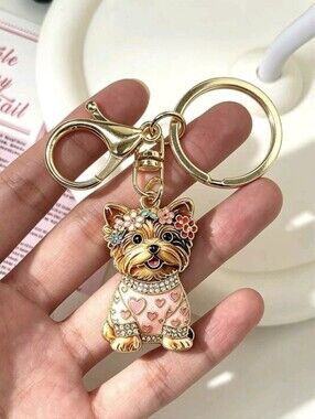 Yorkie Dog Yorkshire Terrier Bag Charm/ Keychain NEW